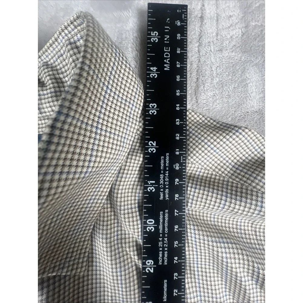Polo Ralph Lauren Shirt Mens XL WhitfieldButton Up Houndstooth Brown 2 Pocket LS - Picture 9 of 11